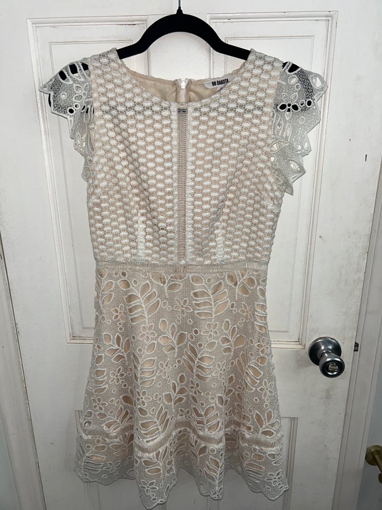 Bb Dakota Ariane White Lace Skater Dress | Graduation Dress | Size 2